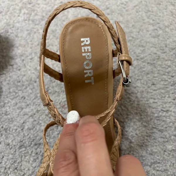 Report Tan Braided Strap Block Heels Size 10 - Image 4