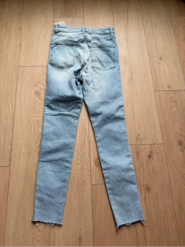NWT Free People Women’s Frayed-Hem Mid-Rise Jegging Skinny Jeans Havanna Blue - Image 8