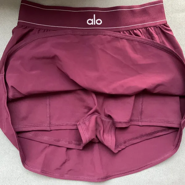 Alo Yoga Match Point Tennis Skirt Burgundy XS - Image 5