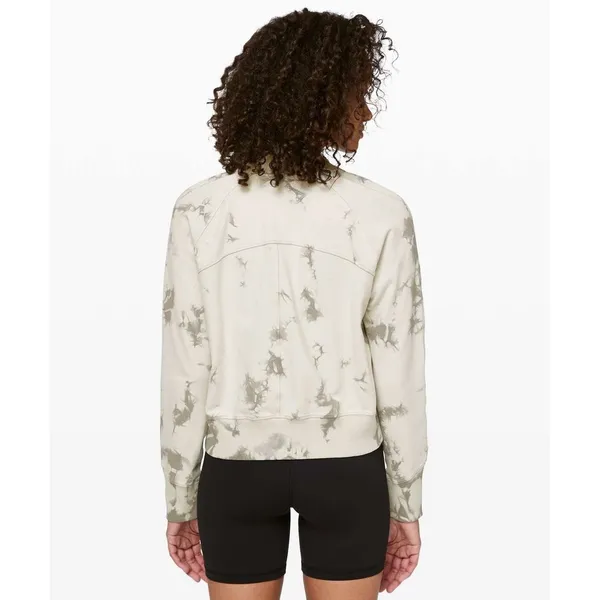 Lululemon Ready to Roll Crew Shibori Dove Grey Cement Grey Sweatshirt XS/S 612 - Image 2