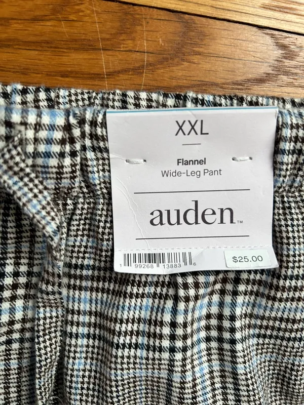 Auden Gray Plaid Women's wide-leg Lounge Pants - Image 4