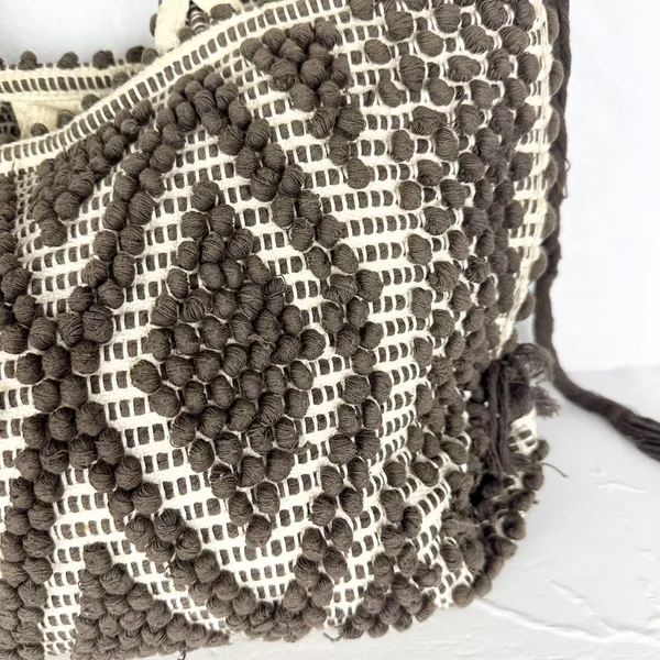 Antonello Tedde Capriccioli Handwoven Eco Luxury Handbag Large Rombi Linen - Image 8