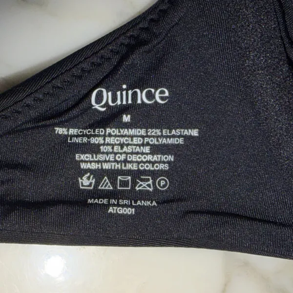 NWT Quince Women's Italian Demi Bikini Top Black Size Medium - Image 6