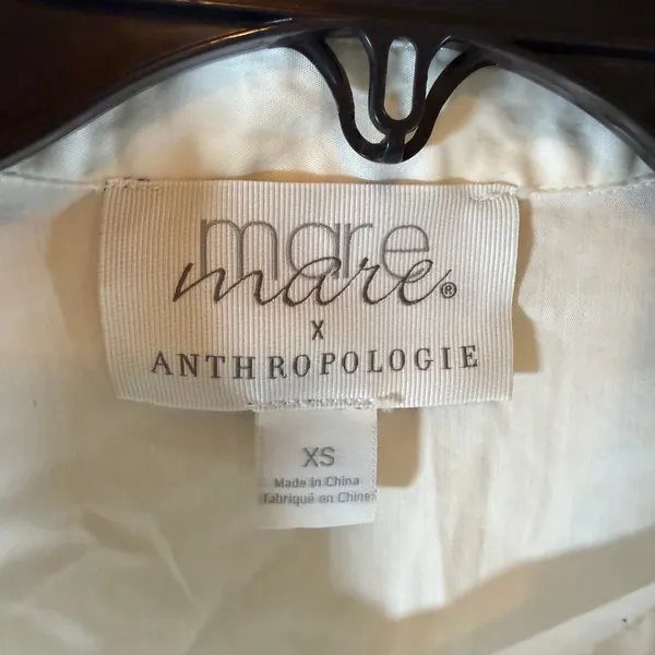 Mare Mare x Anthropologie White Button Down Blouse Bodysuit Womens XS Minimalist - Image 7