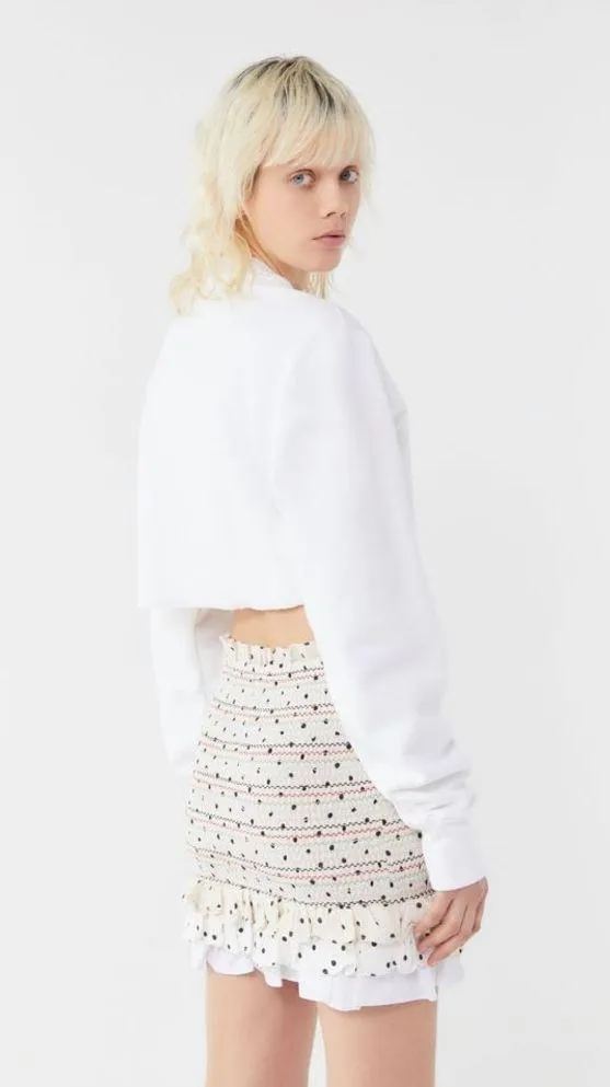 English Factory Polka Dot Smocked Mini Skirt Size Small - Image 3