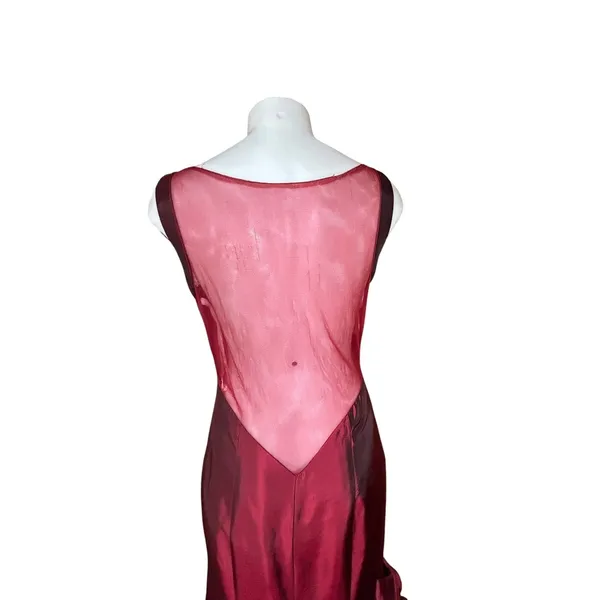 Tiffany Designs Burgundy Beaded Ruffle Mermaid Formal Gown Size 10 - Image 10