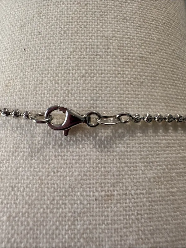 Sterling Silver Moon Cut Bead 2MM Necklace 18” - Image 5