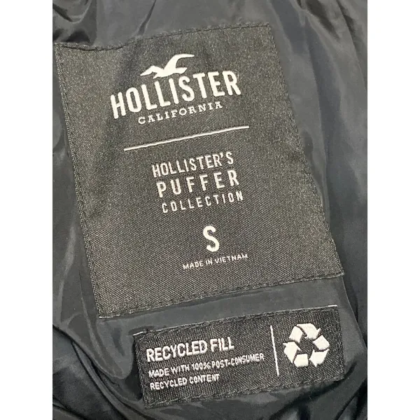 Hollister Women's Black Full Zip Snap Long Sleeve Puffer Coat Jacket Size S - Image 4