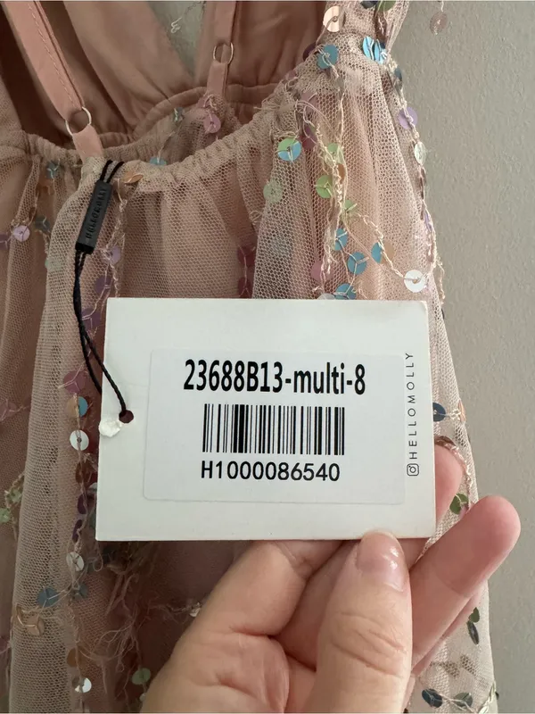 Hello Molly Try Your Luck Sequin Dress Multi Blush Pink Size 8 NWT $99.95 - Image 6