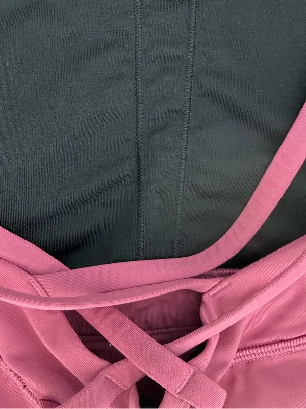 Lululemon Energy Bra Longline Pink Mauve Size 6 Strappy Crossback Sports Bra - Image 10