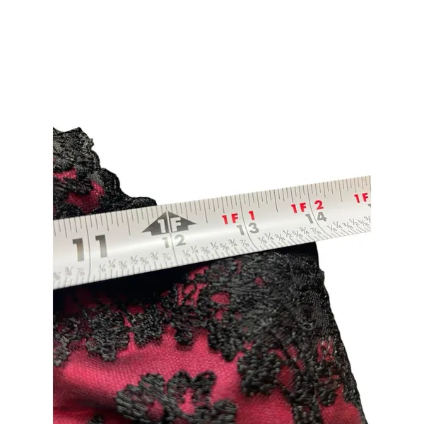 VTG Alexia Burgundy Black Lace Strapless Formal Maxi Dress 10 90s Whimsigoth Y2K - Image 4