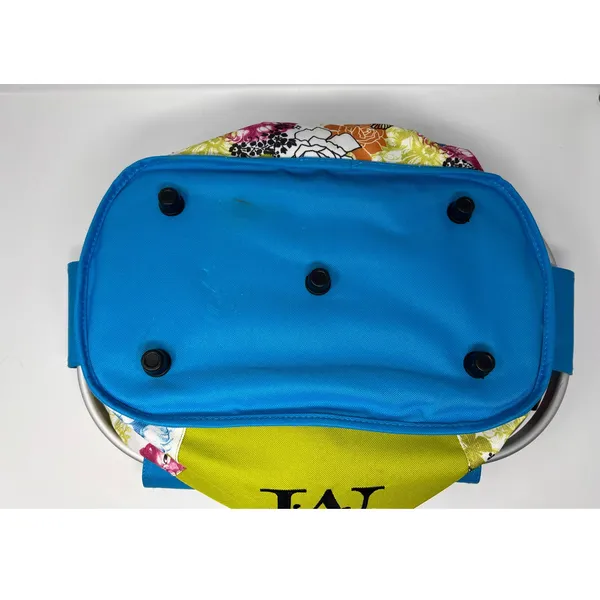Evergreen Enterprises Collapsible Market Basket‎ Blue Green Pink Butterflies - Image 6