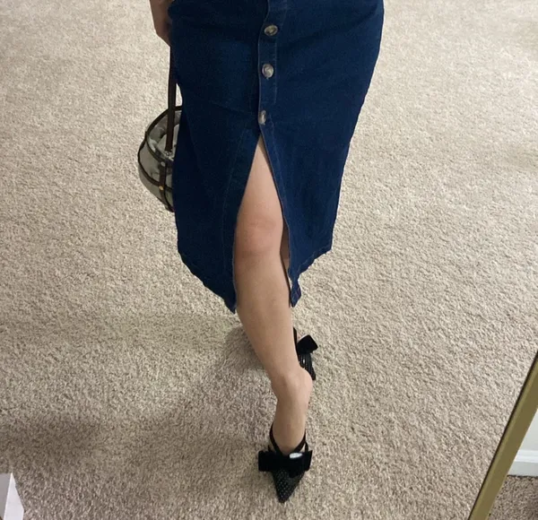 H&M dark denim midi dress. S - Image 11