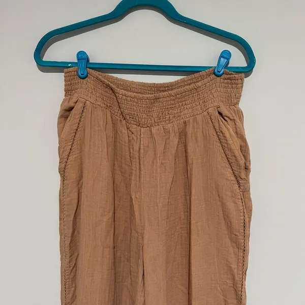 Aerie Tan Comfy Stretchy comfy Boho Pants - Image 5