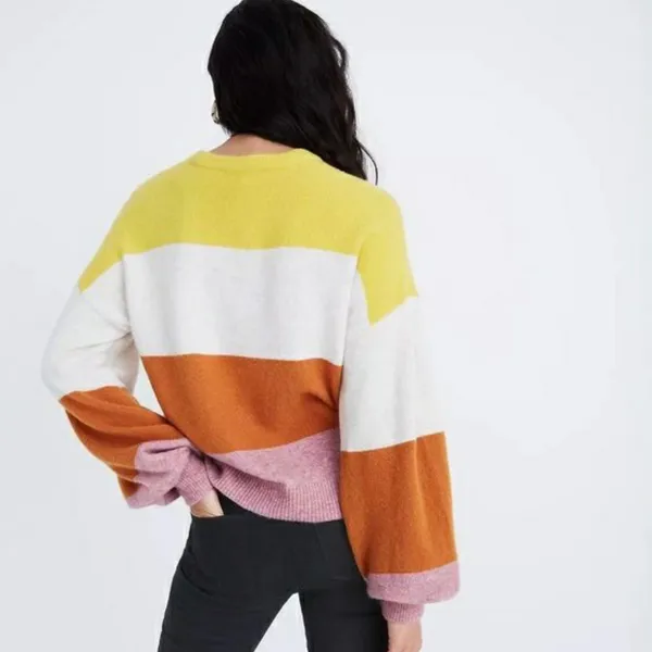 Striped Gladwell Balloon-Sleeve Pullover Sweater - Image 3