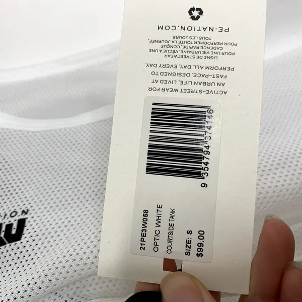 P.E Nation optic white Courtside Tank Womens New Small - Image 9