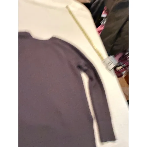 Athleta Womens XS‎ Purple Merino Wool Blend Ribbed V-Neck Raglan Sweater Plum - Image 5