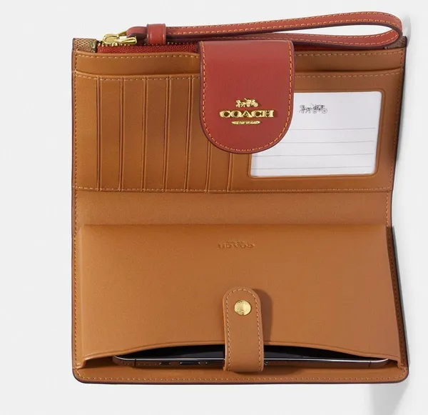Coach Wild Strawberry Print Tech Wallet - Image 6