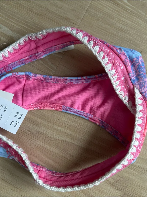 NWT Hollister Pink Patchwork Coupe Cheekiest Bikini Bottoms - Image 9