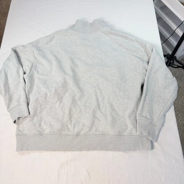 aerie womens gray 1/4 zip sweatshirt, ribbed neckline. Size S. athleisure - Image 4