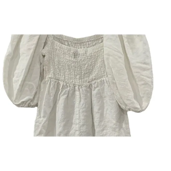 Tuckernuck‎ Dress Annie Smocked Mini Linen in White Size Large - Image 7