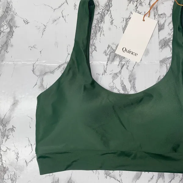 NWT Quince Palm Green Italian Tank Bikini Swim Suit Top Women's Size Medium - Image 3