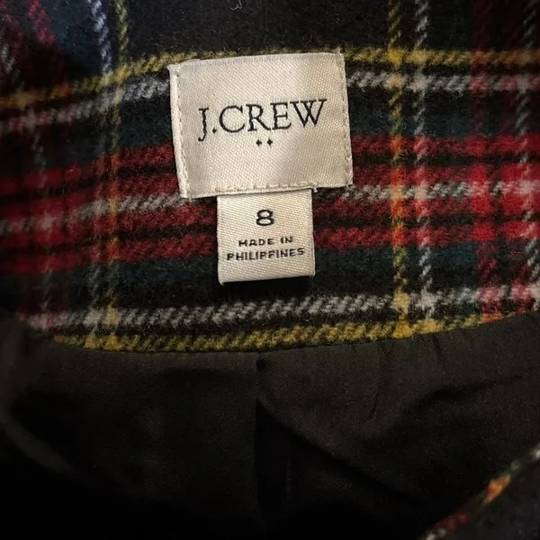 J. Crew Factory Size 8 Stewart Tartan Wool Blend Lady Jacket Cropped Preppy - Image 5