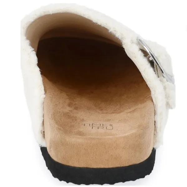 TIME and TRU Womens Clog Faux Beige Fur Size 9 Comfort Insole New - Image 3