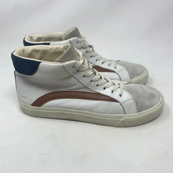 MADEWELL Sidewalk High-Top Sneakers Colorblock Leather White Brown Size‎ US 9 - Image 7