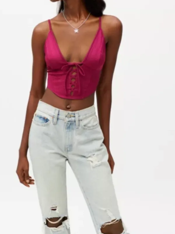 URBAN OUTFITTERS Sexy Corset Streetwear Y2K 1990s Casual Grunge Cami Tank Top - Image 2