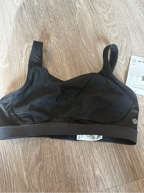 Athleta Black Supportive Sports Bra with Wide Straps - Image 2