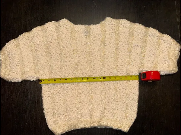 Lauren Michelle Cream Textured Puff-Sleeve Popcorn Knit Boucle Sweater Boho Chic - Image 4