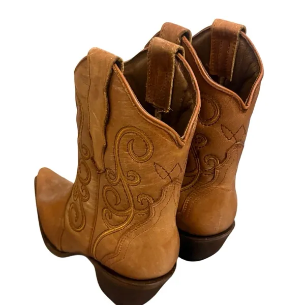 NIB Circle G Corral L6235 Women’s 8 Shedron Honey Brown Leather Ankle Boots NEW - Image 9