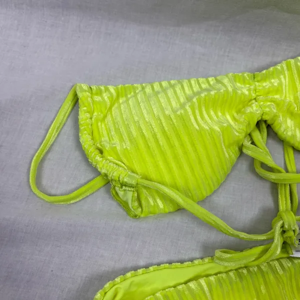 NWT Dippin' Daisy's Neon Ribbed Velvet Bikini Set Size M - Image 2
