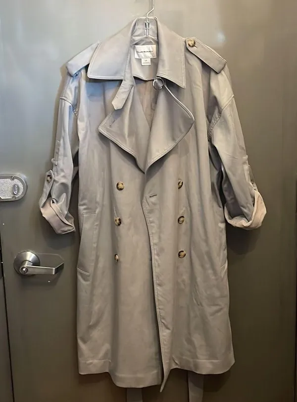 Club Monaco Light blue/grey Adjustable Sleeve Soft Trench - Image 7