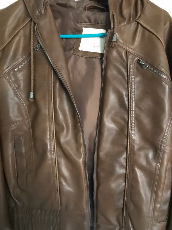 Brown Leather Jacket Size L - Image 7