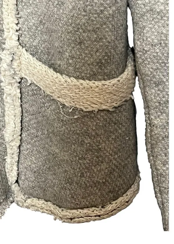 The Great Lucky Brand Lucky Lotus Softest Knit Asymmetric Full Zip Moto Sweater L - Image 5