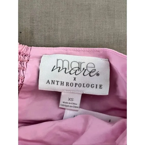 Anthropologie Mare Mare Pink Puff Sleeve Twist Front Bow Back Blouse Size XS - Image 6