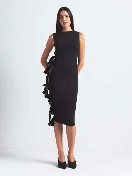 BNWT Skims Cloud Bow Sleeveless Midi Dress Onyx XXS - Image 2