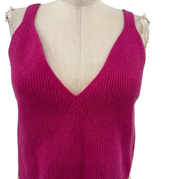 J.‎ Crew Cashmere-Blend Cropped Sweater-Tank Icy Rose Pink Size XXL - Image 5