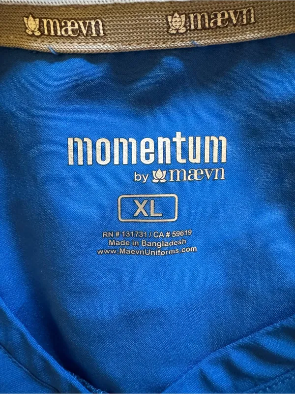 Women’s Momentum by Maevn Royal Blue Mock Wrap Stretch Scrub Top 5002 Size XL - Image 5