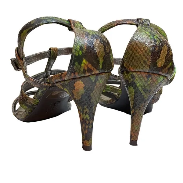 MOSSIMO Snakeskin‎ Strappy Heels Sling Back Sandals 7.5 - Image 6