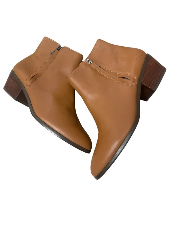 J. Crew Tan Leather Block Heel Ankle Boots - Image 3