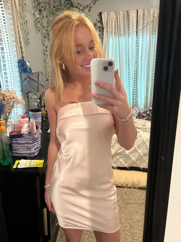 Sincerely Jules light pink silk dress XS - Image 3