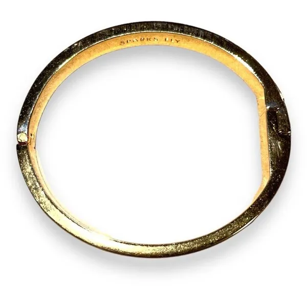 Kate Spade New York Sparks Fly Enamel Bangle Bracelet Coral Gold Tone - Image 6
