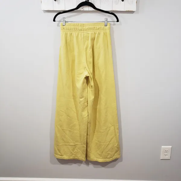 Nike Sportswear Knit Palazzo Wide Leg Sweatpants Womens XS Yellow Lounge - Image 2