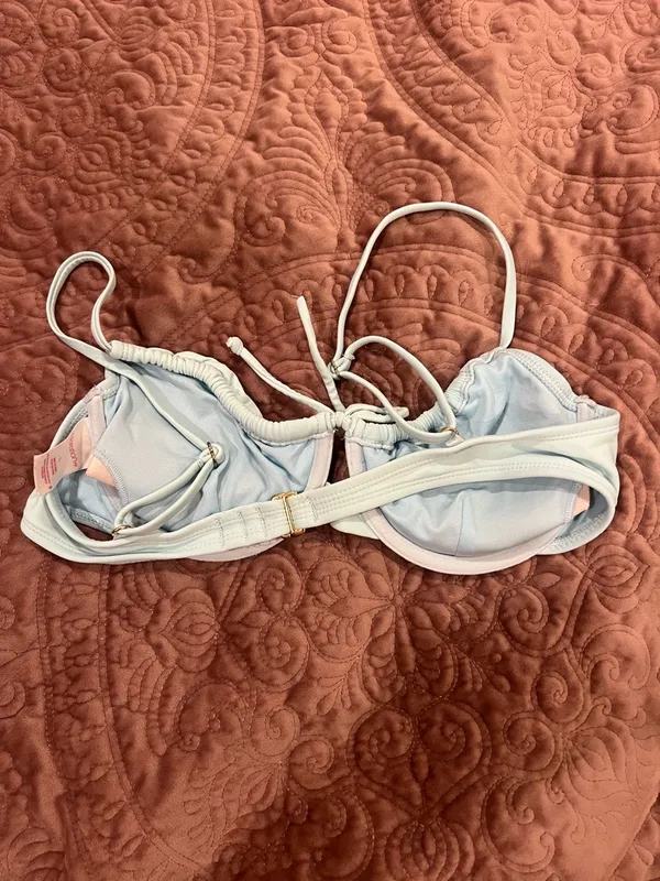 Xhilaration Light Blue Underwire Bikini Top with Front Tie - Image 2