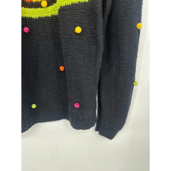 Vintage Tarazzia Design Chunky Whimsical‎ Pom Pom 1990s Sweater Women's Large - Image 3