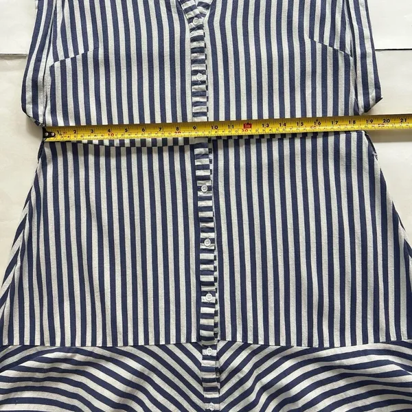 Ashly & Sage Striped Linen Blend Dress Women’s XL Belted Tiered Quiet Luxury - Image 5