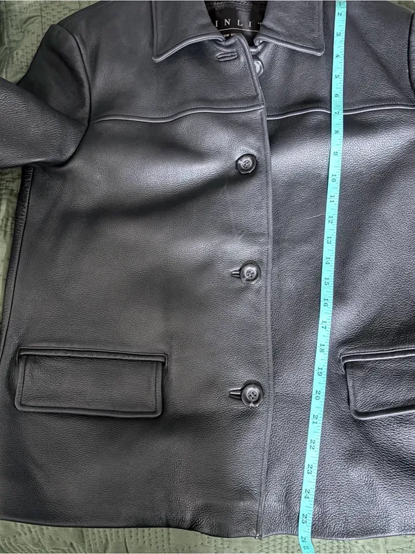 90s Vintage Women’s Black Leather Coat Medium Winlit New York - Image 8